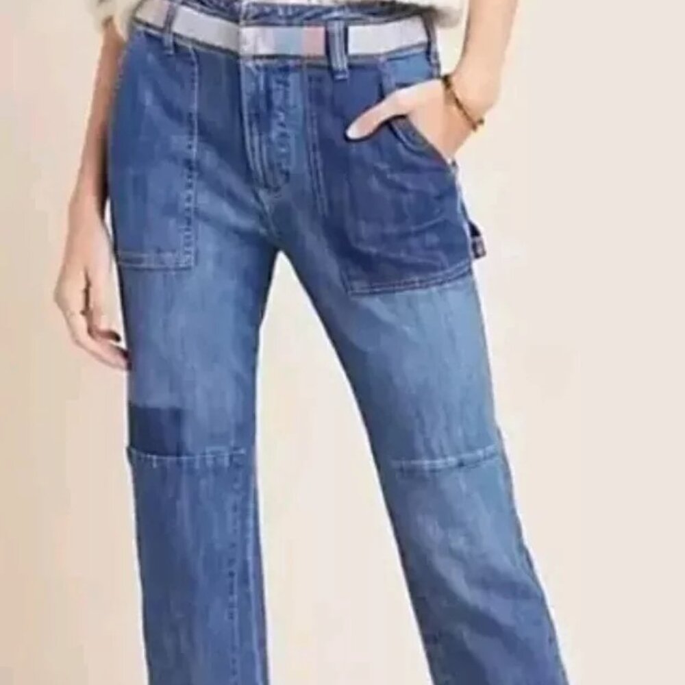 Anthropologie Pilcro and the Letterpress High Rise Patchwork Boyfriend Jeans 26